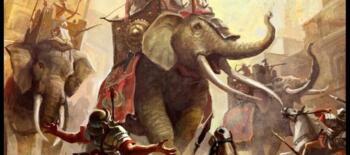 elefantes de guerra vencendo legionários romanos