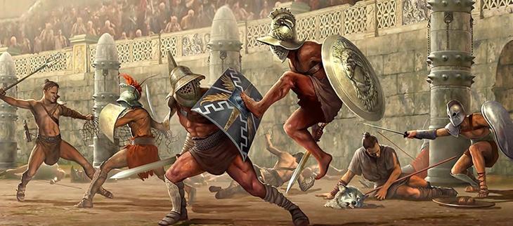 Gladiadores em combate