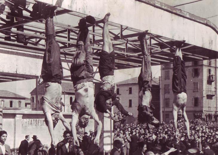 corpos dependurados Benito Mussolini, clareta