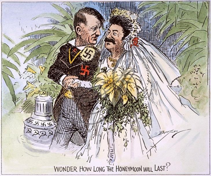 Hitler e Stalin se casando molotov-ribbentrop
