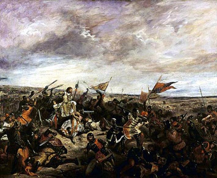 pintura mostrando a batalha de poitiers