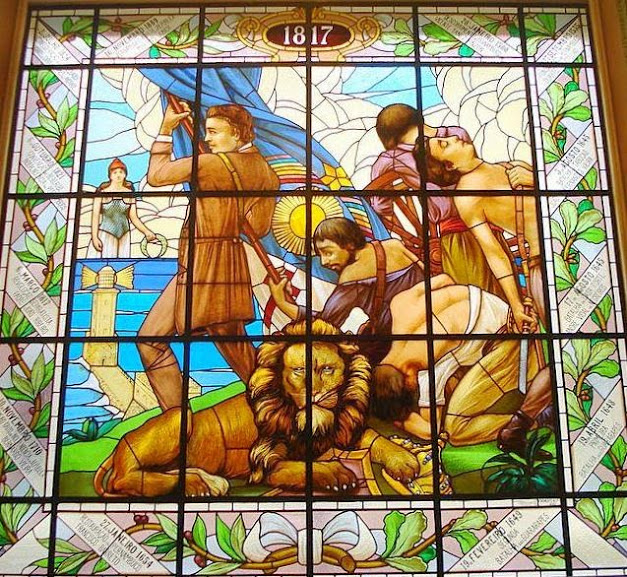 vitral simbolizando a revolução pernambucana