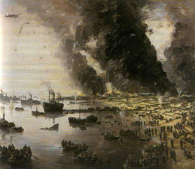 pintura mostrando e evacuação de dunquerque