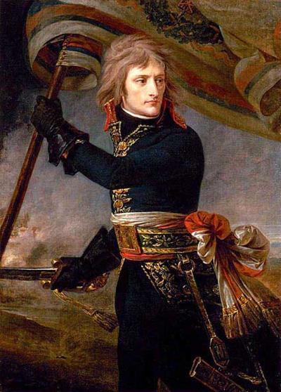 napoleão segurando bandeira e espada