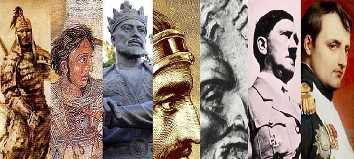 maiores conquistadores Gêngis Khan, Alexandre, Tamerlão, Ciro, Átila, Hitler e Napoleão Bonaparte