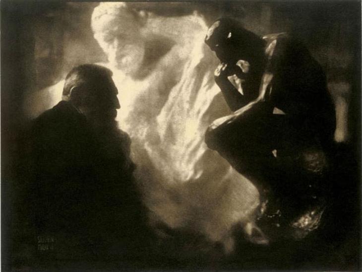 Auguste Rodin em seu ateliê. Créditos: Edward J. Steichen, 1902. Auguste Rodin o pensador
