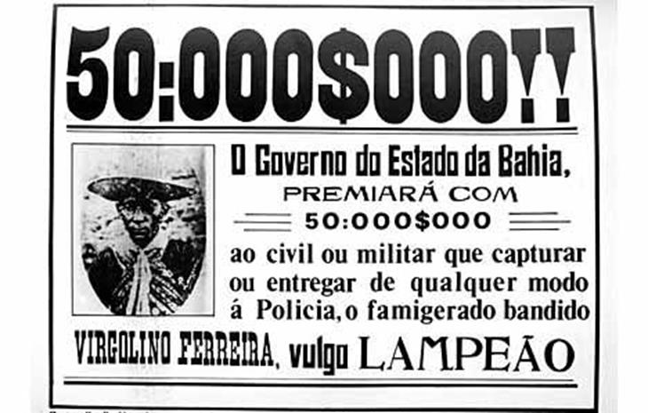 cartaz de recompensa por Lampião