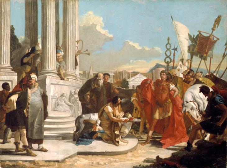 César recebendo cabeça de Pompeu o Grande