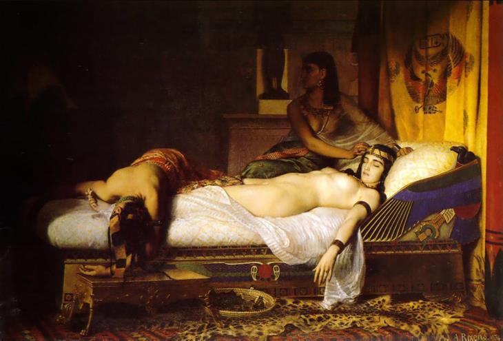 Cleópatra morta por serpente