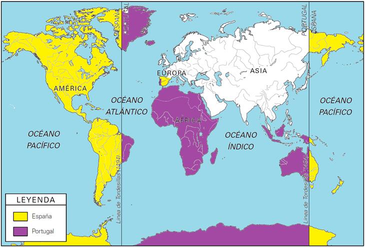 mapa do tratado de tordesilhas