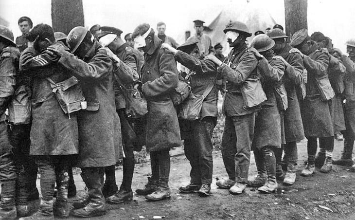 soldados feridos por gás primeira guerra mundial