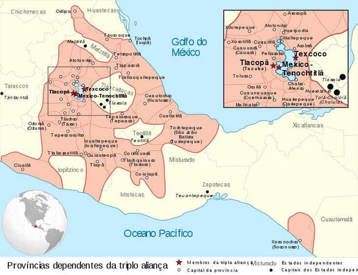 mapa do território asteca