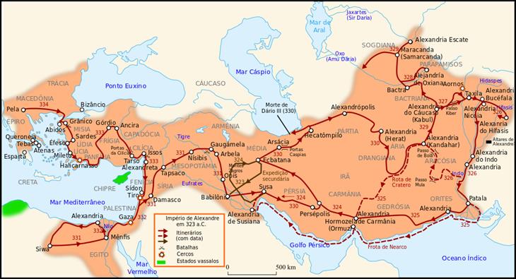 extensão do império macedônico