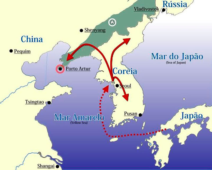 mapa da guerra russo-japonesa