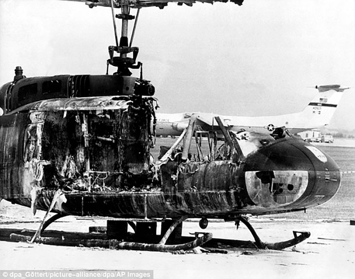 helicóptero destruído massacre de munique