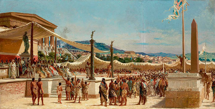 Quinto Flamínio oferecendo liberdade aos gregos