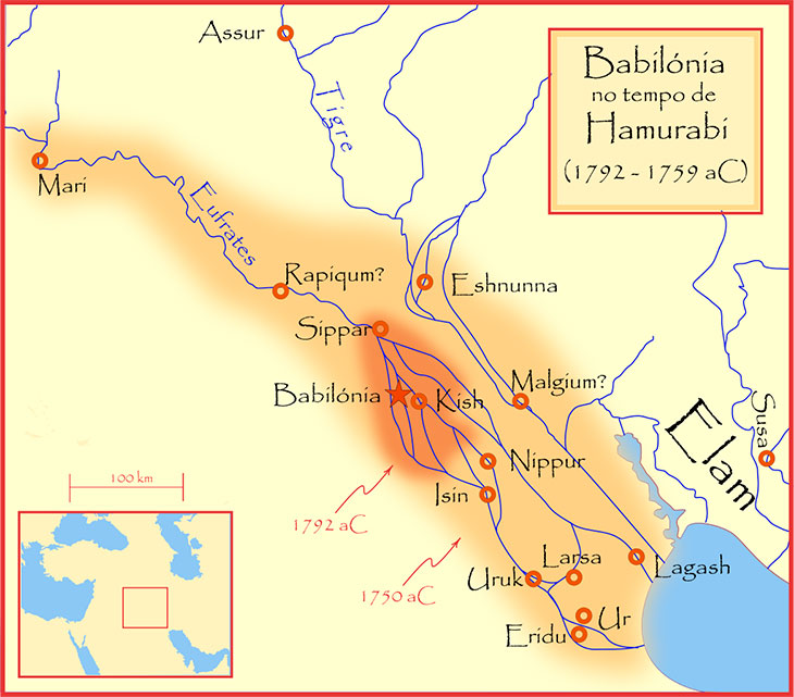 território da Babilônia sob Hamurabi