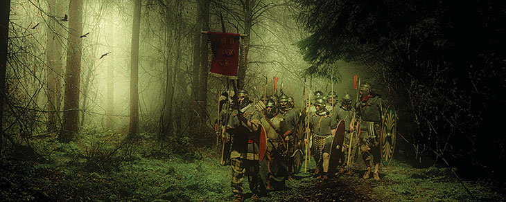 legiões romanas na floresta de teutoburgo antes da batalha contra os germânicos