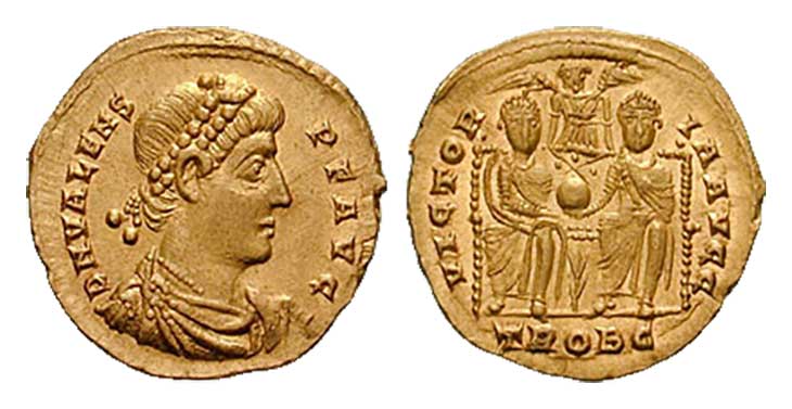 moeda do imperador Valendo batalha de adrianópolis