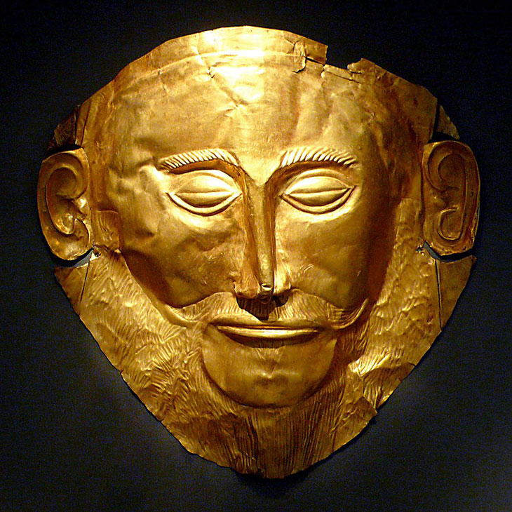 período pré-homérico máscara de agamenon em ouro
