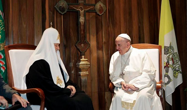 Cisma do Oriente Papa Francisco e Patriarca Cirilo I