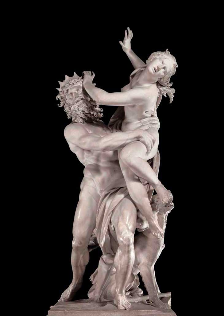 escultura o Rapto de Proserpina em estilo barroco