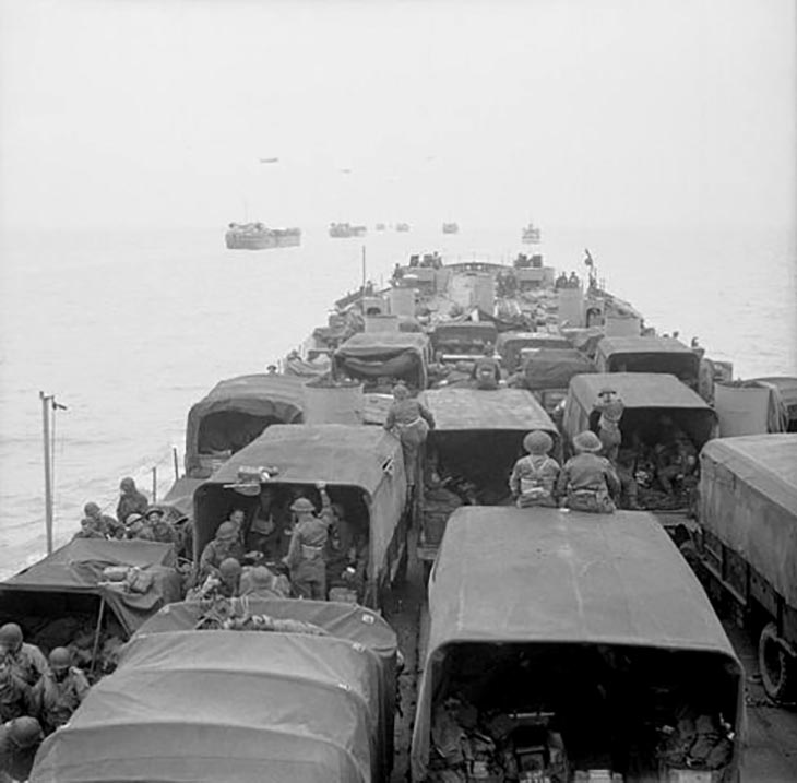 desembarque de infantaria motorizada no dia d durante a segunda guerra mundial