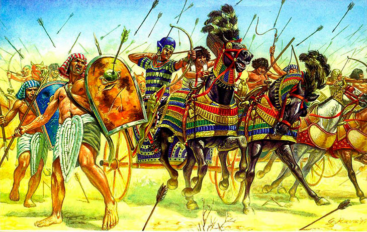 batalha de kadesh: os egípcios usaram armas de bronze e os hititas armas de ferro