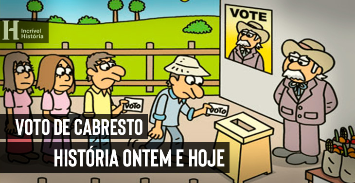charge sobre o voto de cabresto no brasil