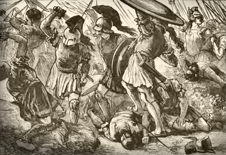 Ilustração da Batalha de Queroneia de Edmundo Ollier.