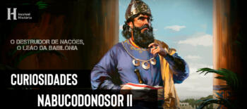 O rei Nabucodonosor II vestido com roupas finas em seu palácio.