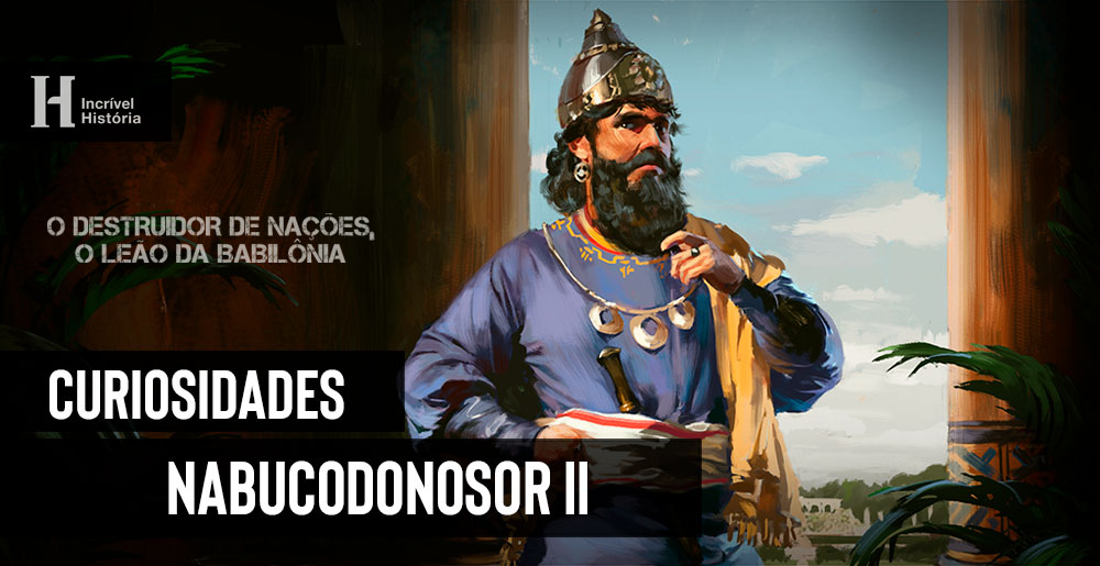 O rei Nabucodonosor II vestido com roupas finas em seu palácio.